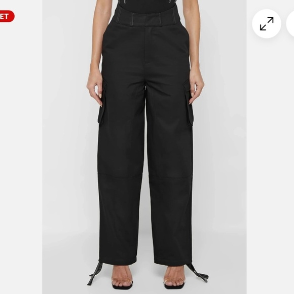 Marniere de Voir Women Wide Leg Cargo Pants Sz 0 Corset Drawstring Hem Grunge - Picture 6 of 15